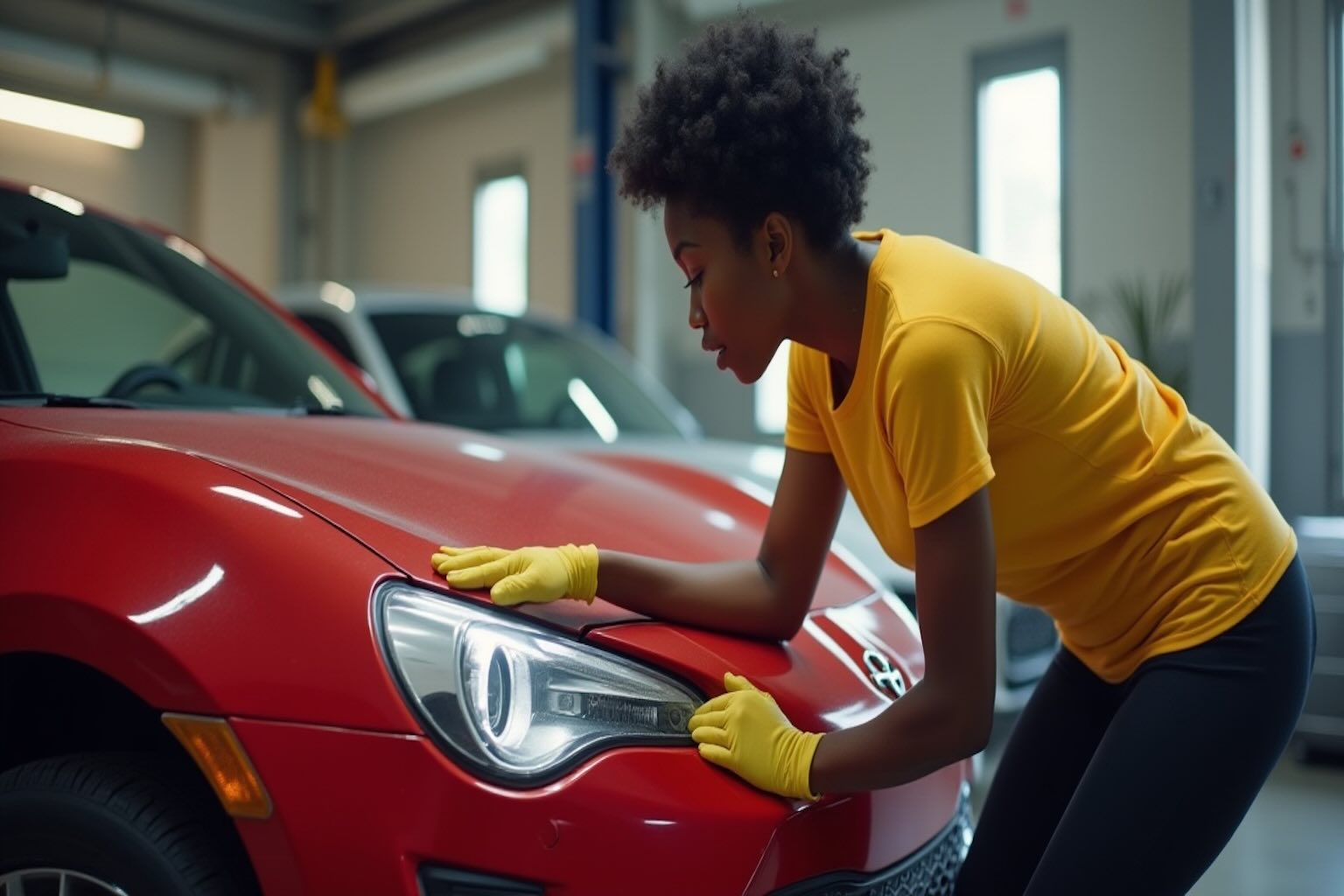Woman demonstrates simple cleaning t